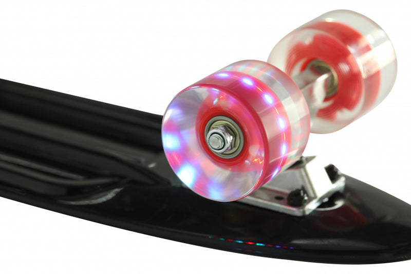 skateboard met ledverlichting 55,5 cm zwart/rood