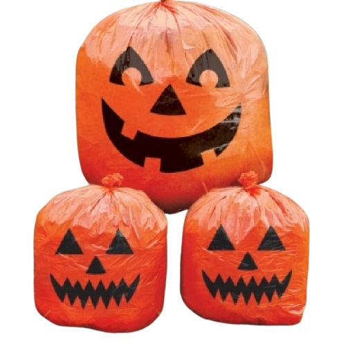 afvalzakken Halloween 91.4 x 121,9 cm oranje 3 stuks