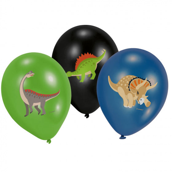 Dinosaurus Ballonnen 28 cm 6 Stuks