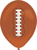 ballonnen Touchdown! 27,5 cm latex bruin 6 stuks