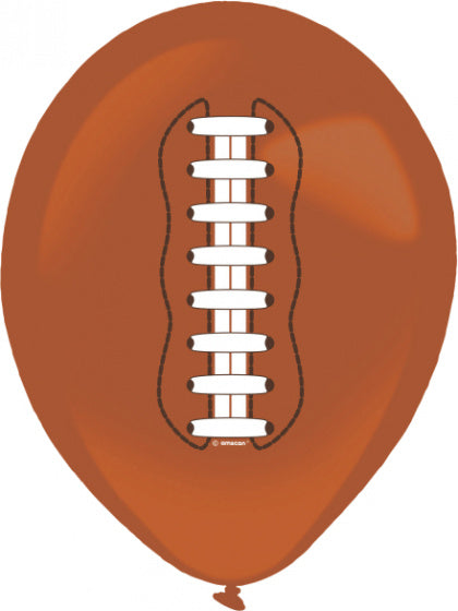 ballonnen Touchdown! 27,5 cm latex bruin 6 stuks
