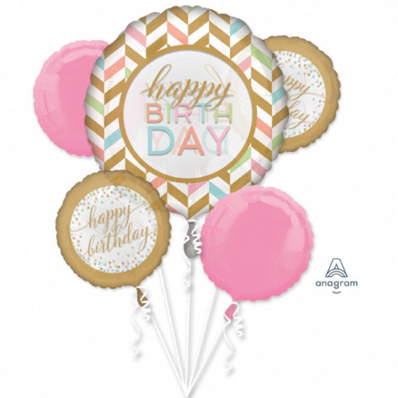 ballonnenpakket Confetti Celebration meisjes folie 5 stuks