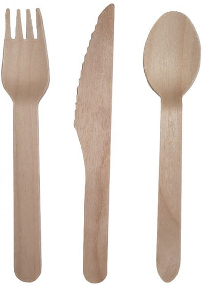 bestek Always Sunny 16 cm hout bruin 24-delig
