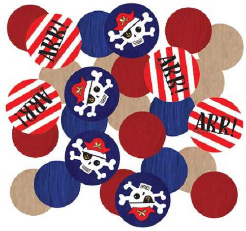 confetti Pirates jongens 14 gram papier blauw/rood/wit