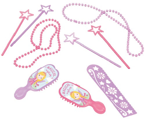 decoratieset Princess paars/roze 24 stuks