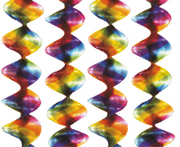 decoratiespiralen regenboog 5 x 60 cm 4 stuks