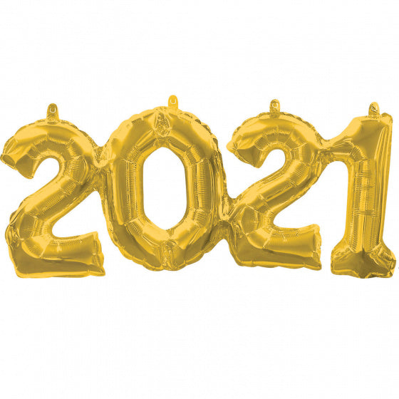 feestballon 2021 folie 53 x 22 cm goud