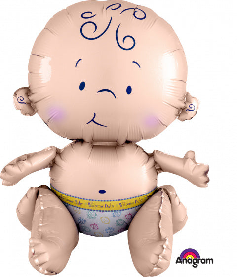 folieballon baby 33 x 38 cm beige