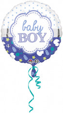 folieballon Baby Boy 43 cm blauw/wit
