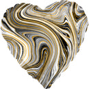 folieballon Black Heart 45 cm metallic