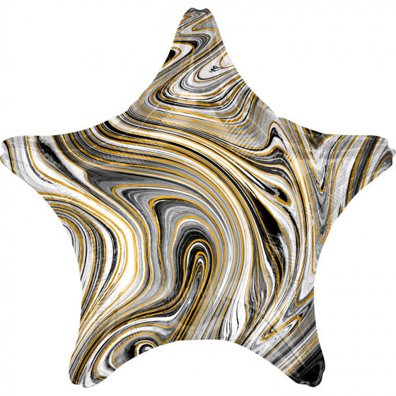 folieballon Black Star 45 cm metallic