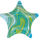folieballon Blue Green Star 45 cm metallic