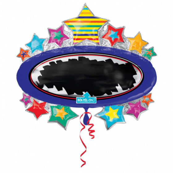 folieballon Bright Star Black Board 78 x 71 cm paars