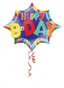 folieballon Burst Happy Birthday 88 x 73 cm folie