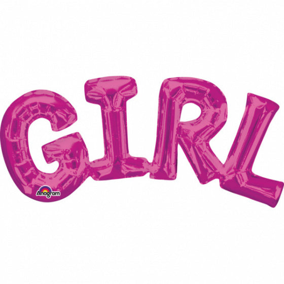 folieballon Girl 55 x 25 cm roze