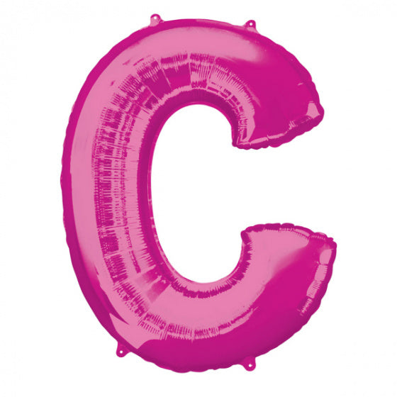 folieballon letter C 63 x 81 cm roze