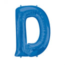 folieballon letter D 60 x 83 cm blauw