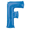folieballon letter F 53 x 81 cm blauw