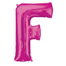 folieballon letter F 53 x 81 cm roze