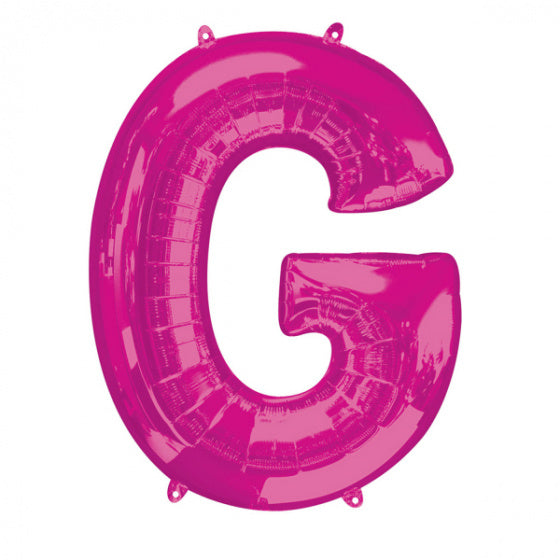 folieballon letter G 63 x 81 cm roze