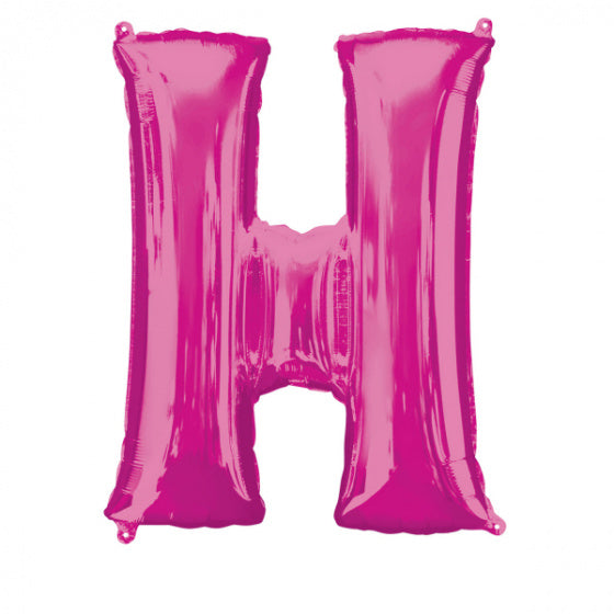 folieballon letter H 66 x 81 cm roze