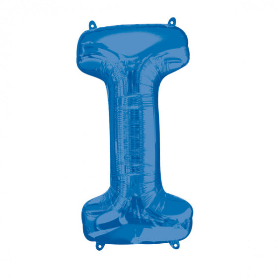 folieballon letter I 45 x 81 cm blauw