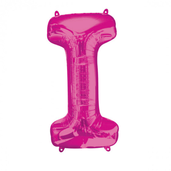 folieballon letter I 45 x 81 cm roze