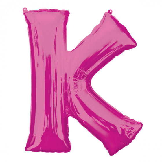 folieballon letter K 66 x 83 cm roze