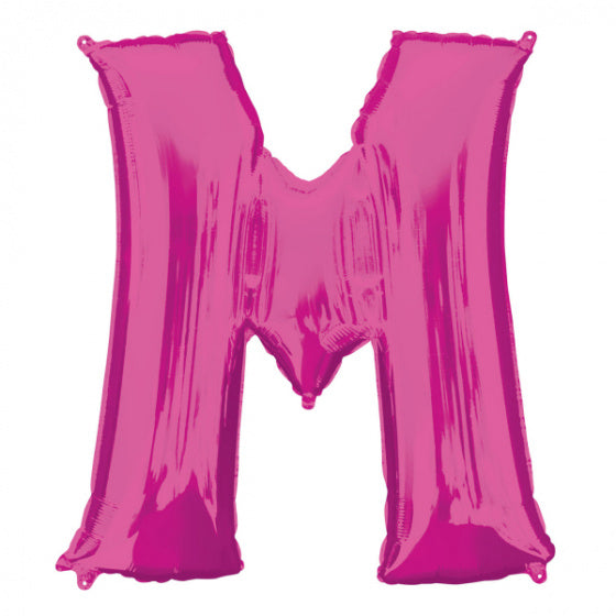 folieballon letter M 81 x 83 cm roze