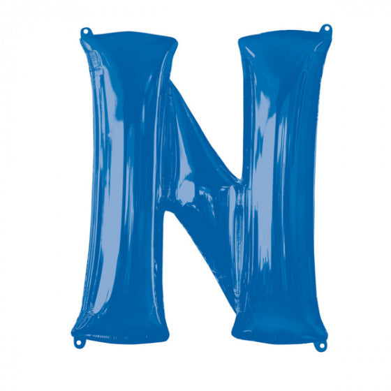 folieballon letter N 60 x 81 cm blauw