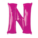 folieballon letter N 60 x 81 cm roze