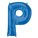 folieballon letter P 60 x 81 cm blauw