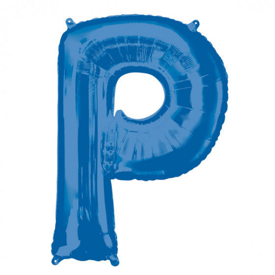folieballon letter P 60 x 81 cm blauw