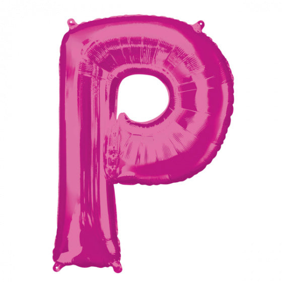 folieballon letter P 60 x 81 cm roze