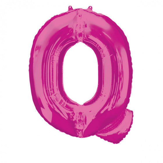folieballon letter Q 60 x 81 cm roze