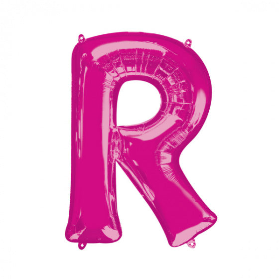 folieballon letter R 58 x 81 cm roze