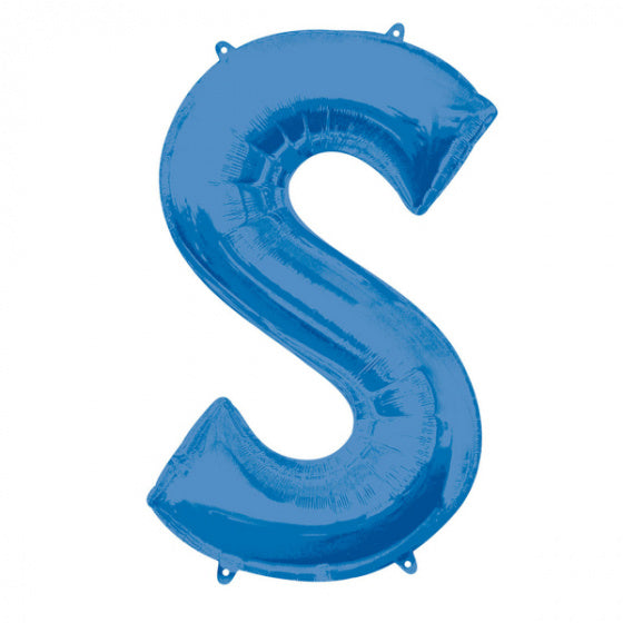 folieballon letter S 53 x 88 cm blauw