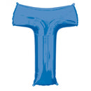 folieballon letter T 66 x 81 cm blauw
