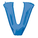 folieballon letter V 81 x 81 cm blauw