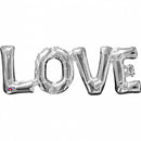 folieballon Love 63 x 22 cm zilver