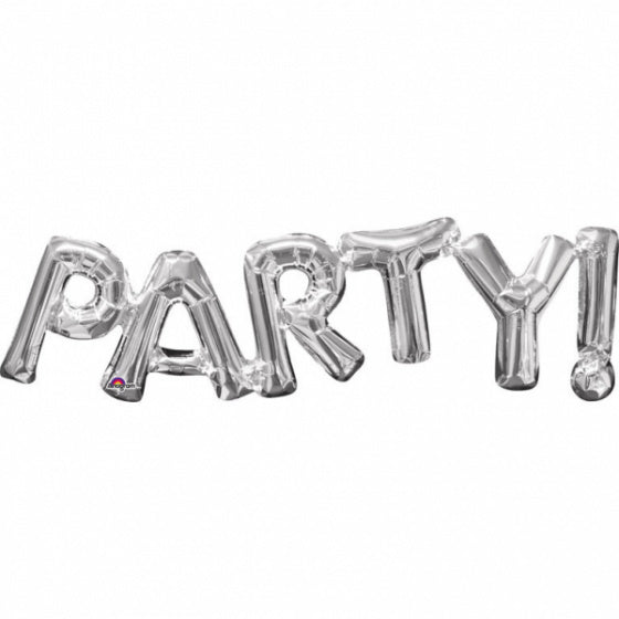 folieballon Party 83 x 22 cm zilver