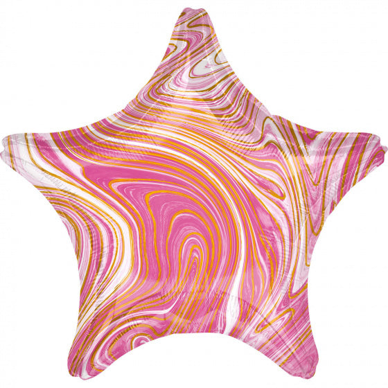 folieballon Pink Star 45 cm metallic