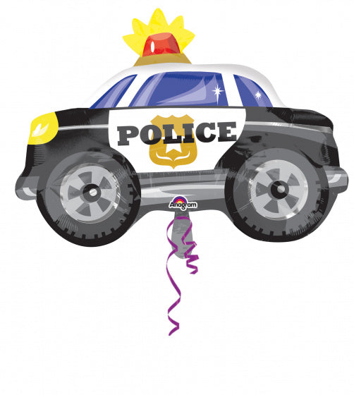 folieballon politieauto 60 x 45 cm grijs