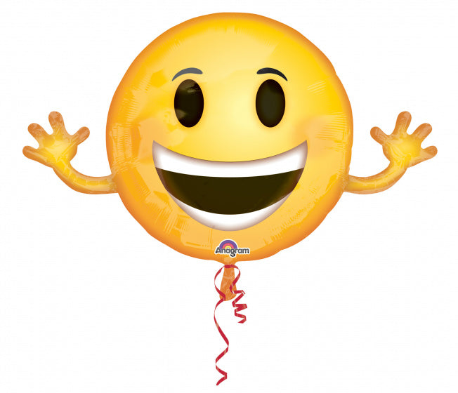 folieballon Super Shape Smiley 99 x 58 cm geel
