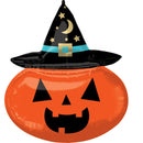 folieballon Witchy Pumpkin 63 x 71 cm oranje/zwart