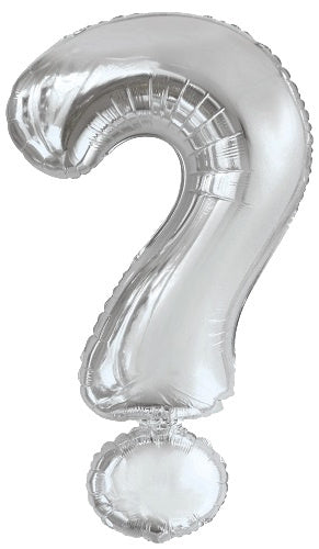folieballon vraagteken 86 cm zilver
