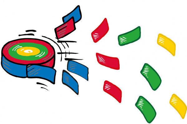 frisbee Confetti junior 6,5 cm rood/groen/blauw/geel