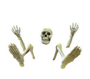 Halloween decoratie skelet 18 - 32 cm wit 10-delig