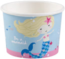 ijsbekers zeemeermin 270 ml karton blauw 8 stuks