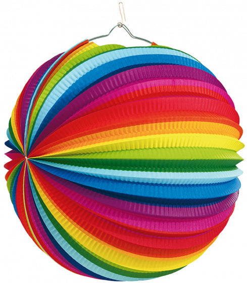 lampion regenboog 25 cm papier/staal